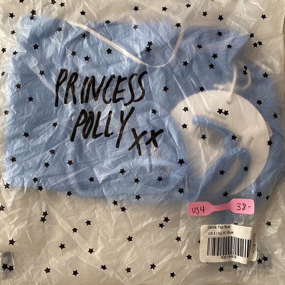 Princess Polly ZAMIA TOP BLUE US 4 - Picture 5 of 5